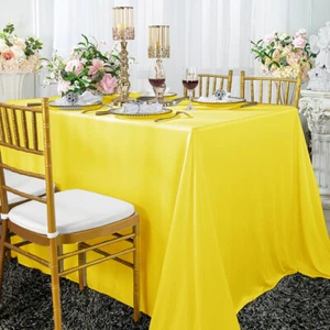 Wedding Linens Inc. 90" x 156" Rectangular Scuba (Wrinkle-Free) Tablecloths - Picture 1 of 23