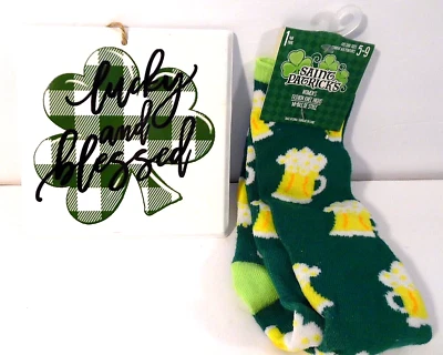 St. Patrick's Day 金属标志 & 全新女式及膝啤酒袜 — 第 1/4 张图片