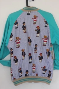 POLO RALPH LAUREN JACKET SZ M MENS CUSTOM BEAR ALL OVER PRINT FASHION SPORT - Picture 1 of 7