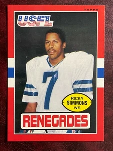1985 Topps USFL Set RICKY SIMMONS #103 RENEGADES - NM/MINT+ *VENDING* HIGH GRADE - Picture 1 of 1