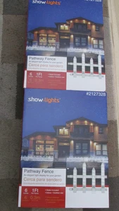 Lot 2 New Indoor Outdoor Christmas Pathway Show Lights Fence 6 Sections Each - Picture 1 of 4