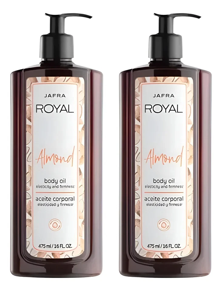 2 x Jafra Royal Aceite Corporal Rico en Almendras con Vitamina E 16 Fl Oz / 475 ml ~ NUEVO Foto 1 de 1