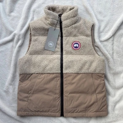 Canada Goose Tan Elora Fleece Puffer Vest - XL - MSRP $695 - New - Authentic - Image 1 of 4