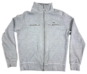Lacoste Women’s Grey Full Zip Jacket Sweatshirt Size 5 / Large Cotton Pockets - Picture 1 of 10