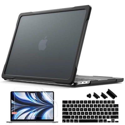 MacBook Air 13.6" Case 2025/2024/2022 Matte Carbon Fiber, Anti-Scratch - Black - Image 1 of 4