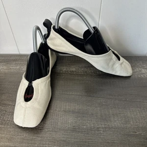 Women’s FRAME Size 37 Le Sunset Cream Fabric Ballet Flat - Picture 1 of 5