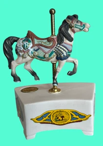 Tobin Fraley Carousel Horse Music Box Ltd Ed Signed Coin Plays Loveliest Night - Picture 1 of 7