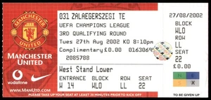 Ticket 2002 Manchester United vs. Zalaegerszegi Champions League  17823 - Picture 1 of 2