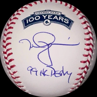 Mark McGwire Single Signed Fenway 100 Logo Baseball 99 HR Derby JSA COA - Image 1 of 3