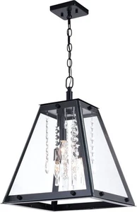 Vaxcel Lighting P0323 Tremont 4 Light 15"W Crystal Pendant - Black - Picture 1 of 11