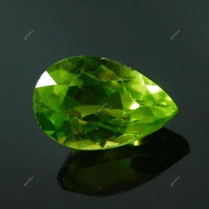 7,5 Ct Natürlicher Grüner Apfel Peridot Birnenschliff Top Qualität ZERTIFIZIERT Loser Edelstein - Bild 1 von 7