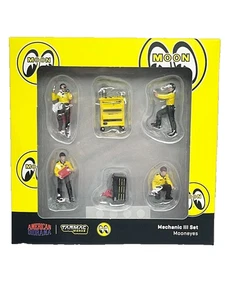 Tarmac Works American Diorama 1/64 Scale 6pc Mechanic Mooneye Figure Set Diecast - Picture 1 of 4