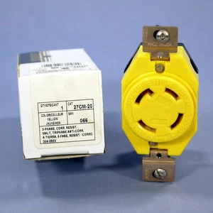 Leviton Wetguard Twist Locking Receptacle Nema L15-30R 30A 250V 3 Phase 27CM-20 - Picture 1 of 5