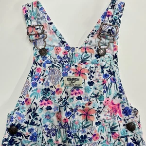 Oshkosh B’gosh Baby Floral Flowers Overalls Girl 3T Multicolored Bibs - Picture 1 of 12
