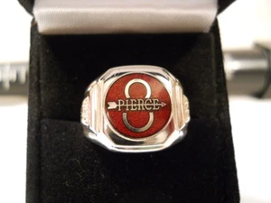 PIERCE ARROW 8 1932-36 Nickel Silver Ring Enamel Chrome Medallion Choice Size - Picture 1 of 11