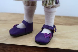 Nuevos zapatos laterales Monique cinta púrpura para muñeca Dianna Effner Little Darling 50 mm - Imagen 1 de 2