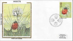 Ladybird Seven Spotted Ladybird Insect British Nature UK Colorano Silk FDC 1985 - Picture 1 of 1
