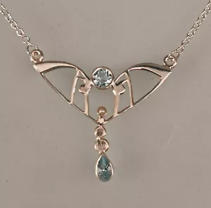 9906052-d 925er Silver Art Nouveau Necklace With Bautopas And Pearl - Picture 1 of 3