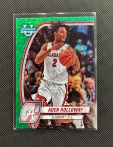 2025 Topps Bowman 1st U Chrome Aden Holloway Green Shimmer Alabama #57 - Picture 1 of 2