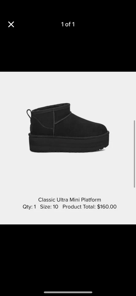 BOTAS UGG ULTRA MINI PLATAFORMA NEGRAS TALLA 10 Foto 1 de 1