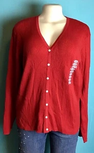 JONES WEAR RRLY RED XL LONG SLEEVE BUTTON FRONT SWEATER - Picture 1 of 4