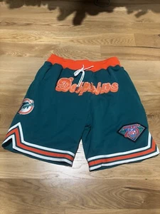 Mitchell & Ness Just Don NFL Miami Dolphins Throwback Shorts M 100% Authentic - Picture 1 of 1