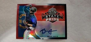 Bryce Jarvis 2020 LEAF METAL DRAFT RED WHITE BLUE PRIZM ROOKIE AUTO 1/10 MINT - Picture 1 of 4
