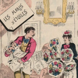 Les maris d'étoiles par Draner - - Gravure de presse 1883 - Picture 1 of 2