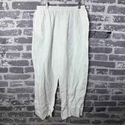 Bryn Walker Pants Women Extra Large White Linen Wide Leg Beachy Lagenlook USA - Image 1 of 4