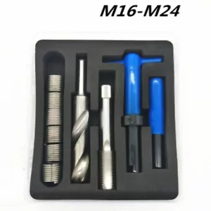 Kit de herramientas de reparación de roscos M16 M18 M20 M22 M24 inserto de bobina helicoidal automática herramienta de garaje - Imagen 1 de 5