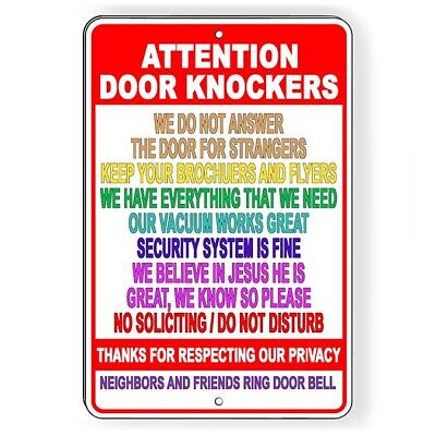 Door Knockers Do Not Disturb Sign Or Decal 6 ...