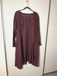 Eskandar SZ 0 Wine Purple 100% Linen open front jacket/duster SUPERB - Picture 1 of 7