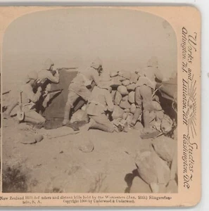 New Zealand Hill defenders Slingersfontein Boer War Stereoview 1900 - Picture 1 of 4