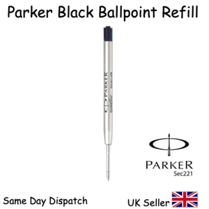 GENUINE PARKER BALLPOINT REFILL BIRO MEDIUM BLACK BLUE SMOOTH WRITING QUINK FLOW - Picture 1 of 8