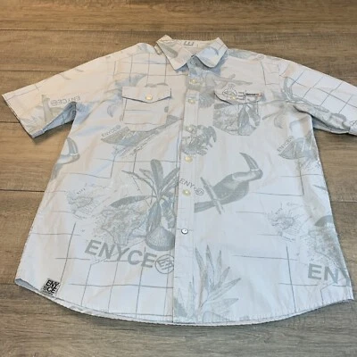 ENYCE Aloha Shirt Rare Mens Size Large Safari Style Shirt Aloha Girl Toucan B14 - Image 1 of 4