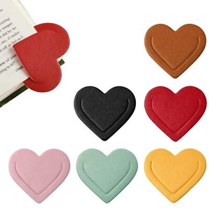 6 Pieces Leather Heart Bookmarks Cute Corner Page Bookmark Book Marks Reading... - Picture 1 of 8
