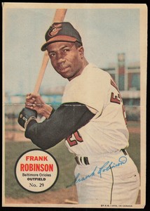 1968 O-Pee-Chee Posters OPC Pin-Ups Frank Robinson Baltimore Orioles #28