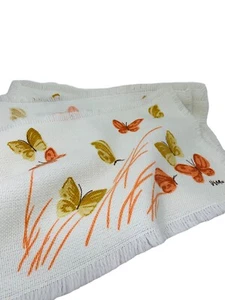 Juego de 6 manteles individuales tejidos vintage Vera Neumann beige con mariposa dorada oxidada - Imagen 1 de 10
