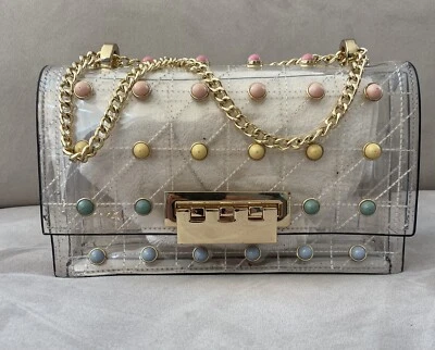 ZAC Zac Posen女式Earthette透明金色链条单肩包 — 第 1/4 张图片