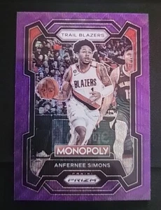 Blazers Panini Prizm Monopoly Anfernee Simons Purple Wave Prizm #74 2023-24 - Imagen 1 de 2
