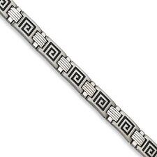 Stainless Steel Enamel Mens Link Bracelet Jewelry 9"