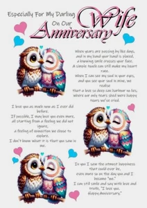 To My Liebling Wife On Our Anniversary große A4-Karte - Liebe Hochzeitstag - Bild 1 von 4