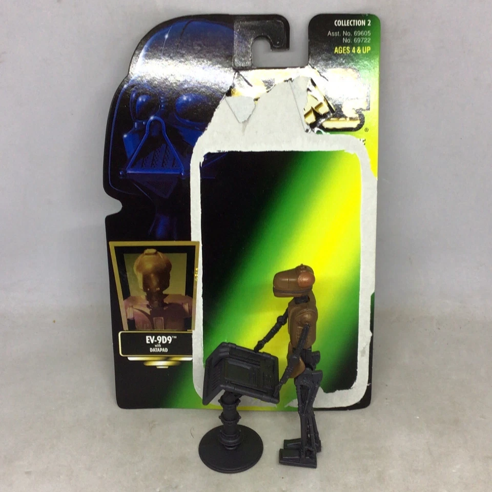 Vint 1997 Star Wars Power Of The Force EV-9D9 W/ Original Datapad + Cardback - Image 1 of 4