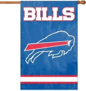 Buffalo Bills Banner Flag Premium Embroidered Double Sided 28x44 Applique