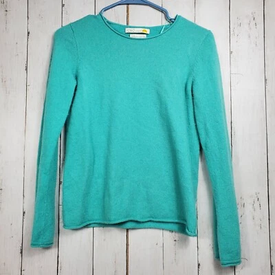C&C California Womens 100% Cashmere 2 Ply Blue Teal Crew Neck Sweater Size Small - Image 1 of 4