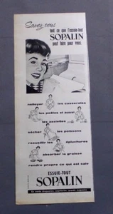 PUBLICITE ANCIENNE ADVERT CLIPPING 311017 / ESSUIE-TOUT SOPALIN TOUT CE QU IL - Bild 1 von 1