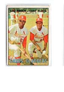 1967 Topps Cards Clubbers Lou Brock / Flood St. Louis Cardinals #63 🚀😳💥 VG/VG+ - Bild 1 von 2