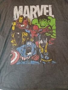 Mens Marvel T Shirt Size 3XLT Gray Graphic