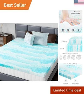 Colchón de espuma viscoelástica con infusión de gel de 3 pulgadas para camas dobles - comodidad de enfriamiento - Imagen 1 de 10
