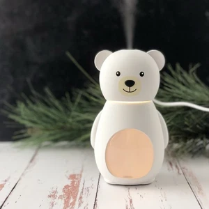 Süßer Bär Luftbefeuchter LED Licht Cartoon weiß Teddybär - Bild 1 von 4